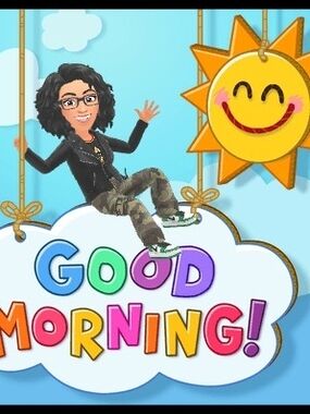 Cartoon Avatar Graphic 'Good Morning' Print